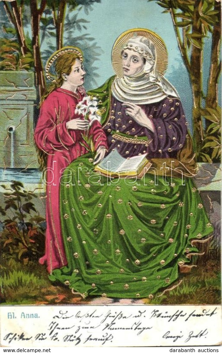 T2/T3 Szent Anna és Mária / Saint Anna With Mary, J.S.M. Serie 287, Golden Decorated, Litho, Emb. - Zonder Classificatie