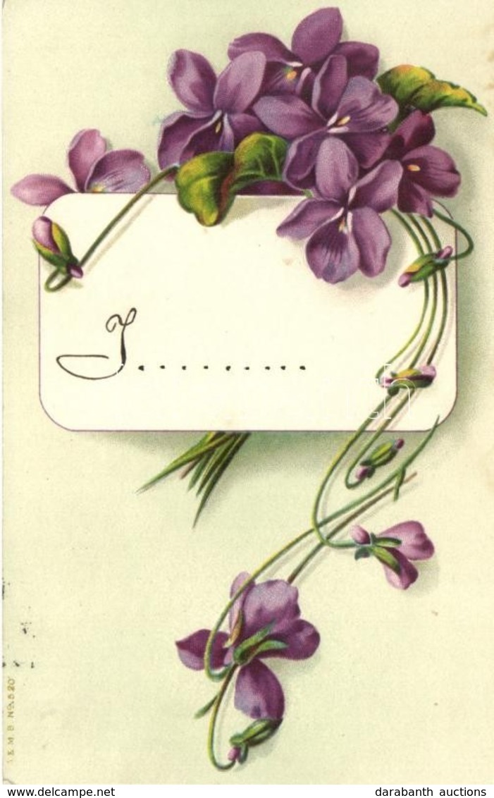 * T2 Flowers, Viola, Litho Greeting Card, A. & M.B. No. 520 - Zonder Classificatie