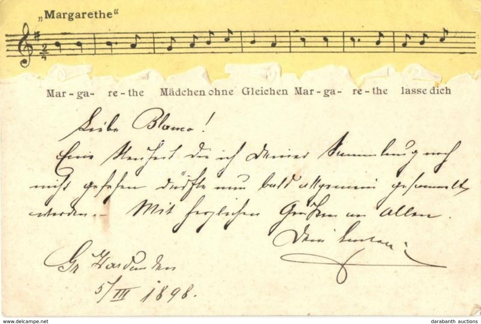 T2/T3 1898 Margarethe / Music Sheet, Emb.  (EK) - Zonder Classificatie