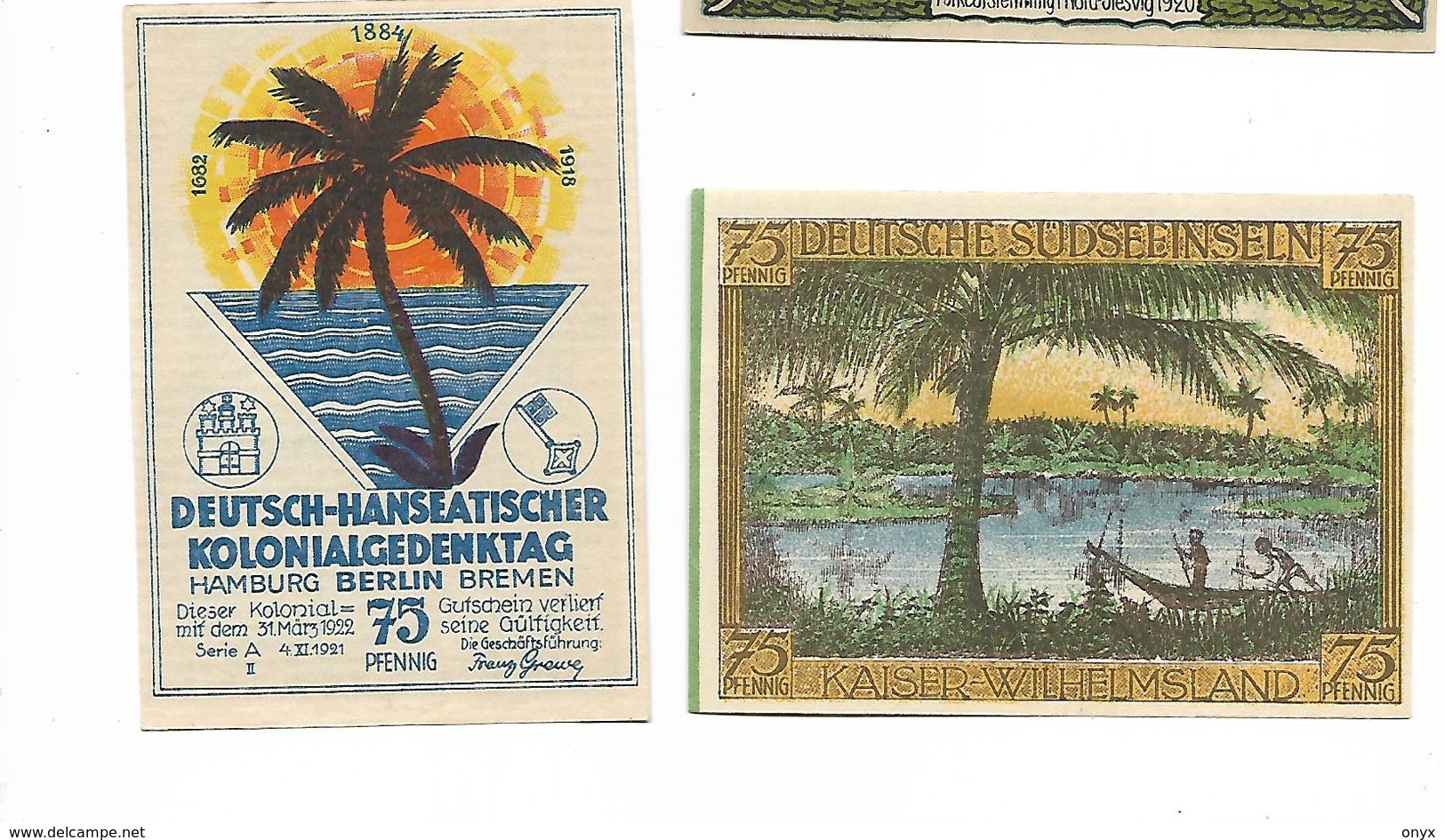 ALLEMAGNE / GERMANY - SUDSEEINSELN / AFRIKA  KOLONY - 75 PFENNIG 1922 / SERIE A - Deutsch-Suedwestafrika