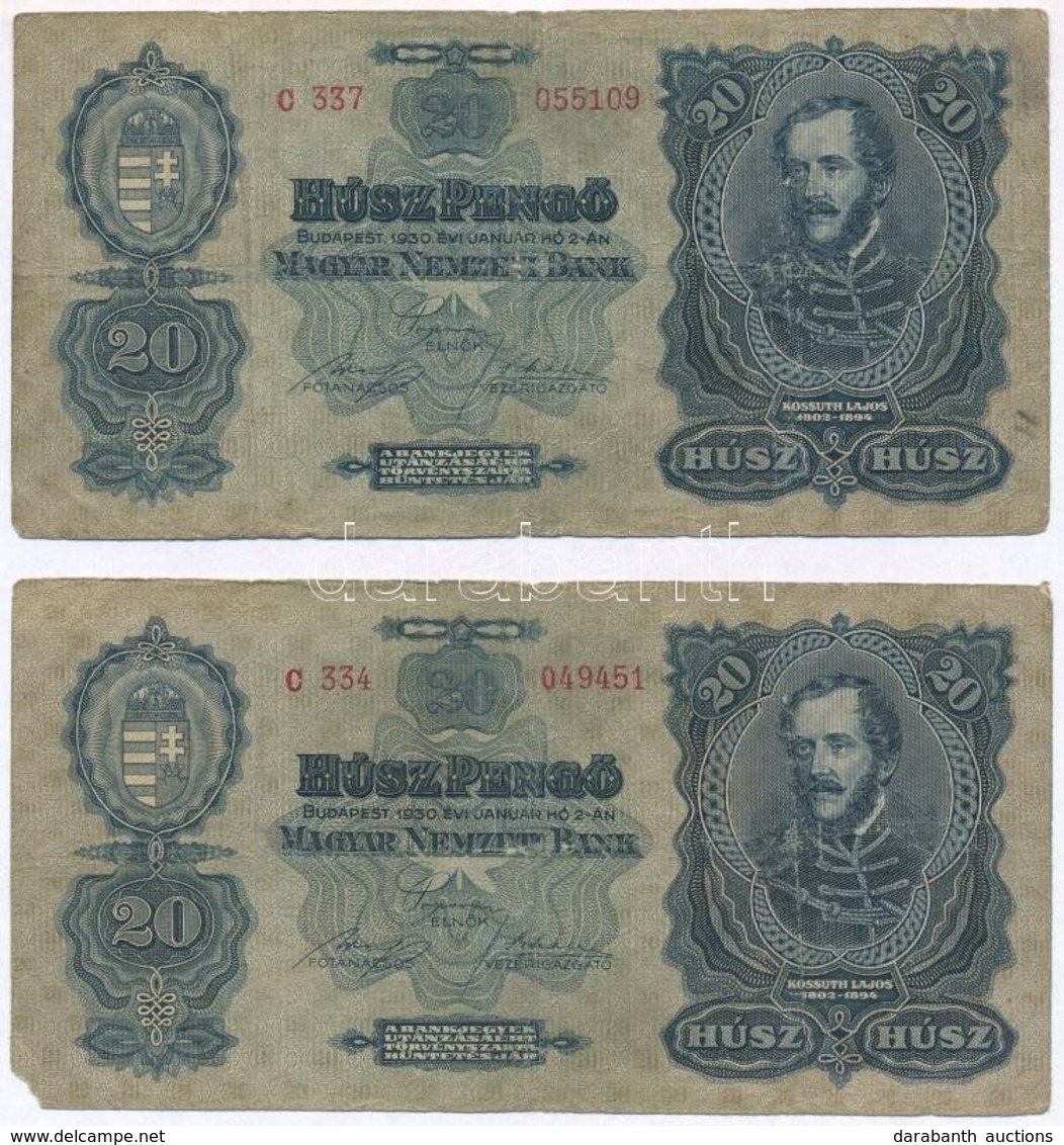 1930. 20P (4x) T:III- - Zonder Classificatie