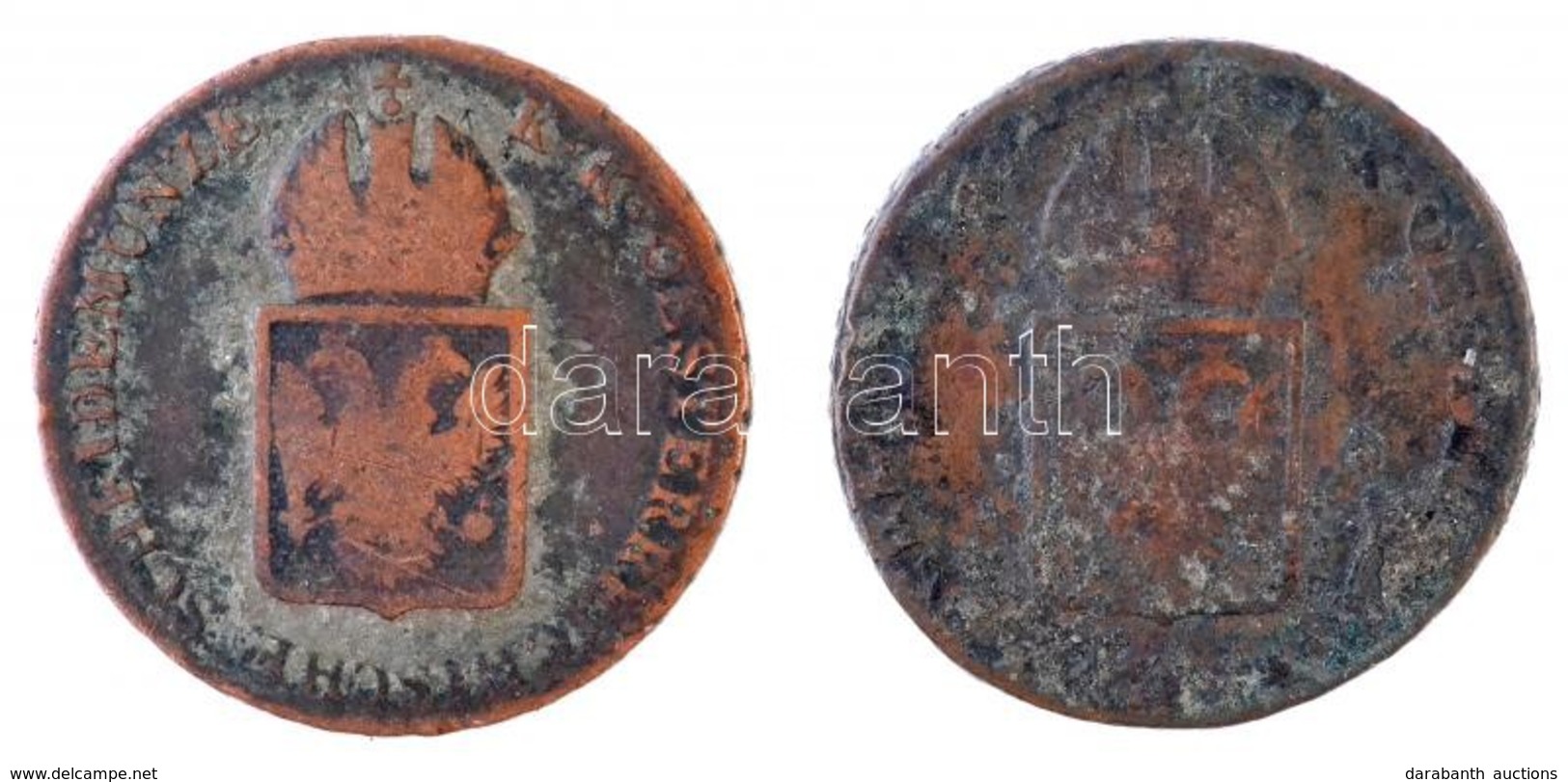 1816G 1kr Cu 'I. Ferenc' + 1816O 1kr Cu T:2,2- Patina Unger III.: 1406.c, 1406.d; Huszár: 2060., 2061. - Zonder Classificatie