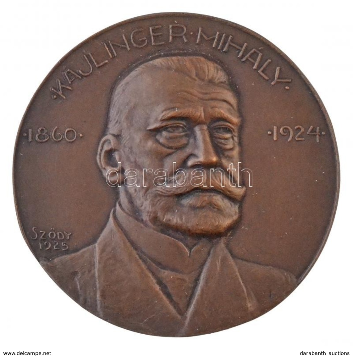 Sződy Szilárd (1878-1939) 1925. 'Kájlinger Mihály 1860-1924' Br Plakett (60mm) T:2 
HP 5590. - Non Classés