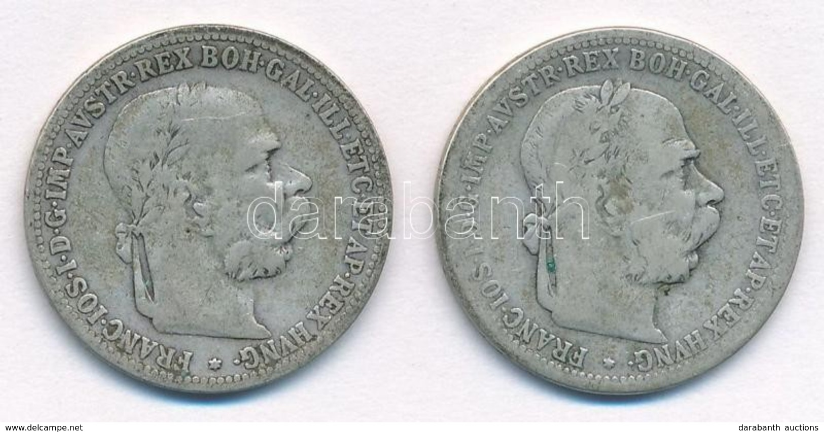 Ausztria 1893-1894. 1K Ag 'Ferenc József' (2xklf) T:2-,3 Austria 1893-1894. 1 Corona Ag 'Franz Joseph' (2xdiff) C:VF,F - Non Classificati