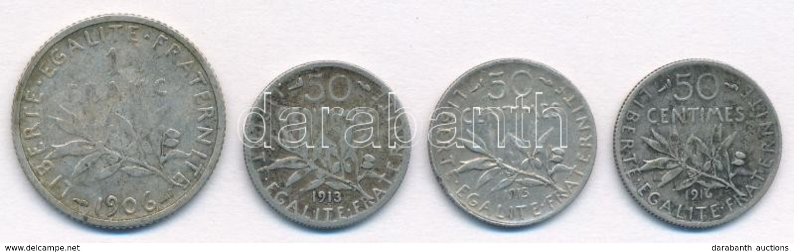 Franciaország 1906. 1Fr Ag + 1913-1916. 50c Ag (3xklf) T:2,2-,3
France 1906. 1 Franc Ag + 1913-1916. 50 Centimes Ag (3xd - Non Classificati