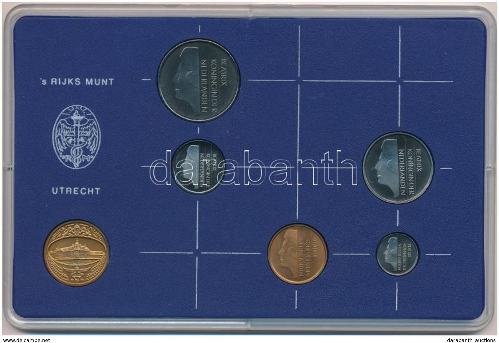 Hollandia 1983. 1c-2 1/2G (6xklf) + 'Utrechti Verde' Zseton Plasztiktokos Szettben T:1
Netherlands 1983. 1 Cent - 2 1/2  - Zonder Classificatie