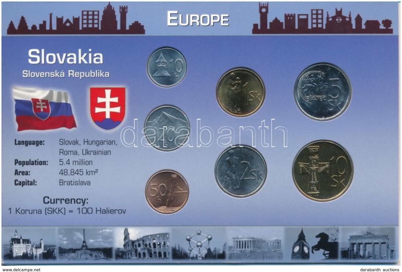 Szlovákia 2002-2007.10h-10K (7xklf) Forgalmi Szett T:1,-1
Slovakia 2002-2007. 10 Halierov - 10 Korun (7xdiff) Coin Set C - Zonder Classificatie