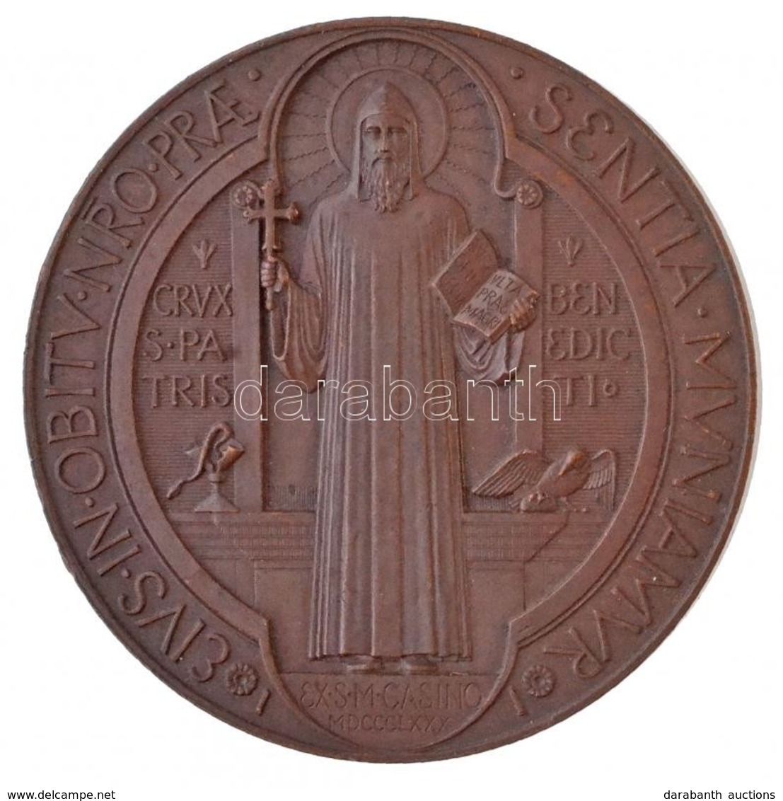Olaszország 1880. 'Szent Benedek' Br Emlékérem (45mm) T:1
Italy 1880. 'Saint Benedict' Br Commemorative Medal 'EIVS IN O - Zonder Classificatie