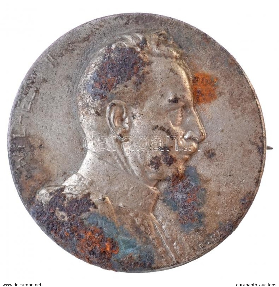 Német Birodalom ~1914. 'II. Vilmos' Fém Jelvény (31mm) T:2 Patina
German Empire ~1914. 'Wilhelm II' Metal Badge (31mm) C - Other & Unclassified