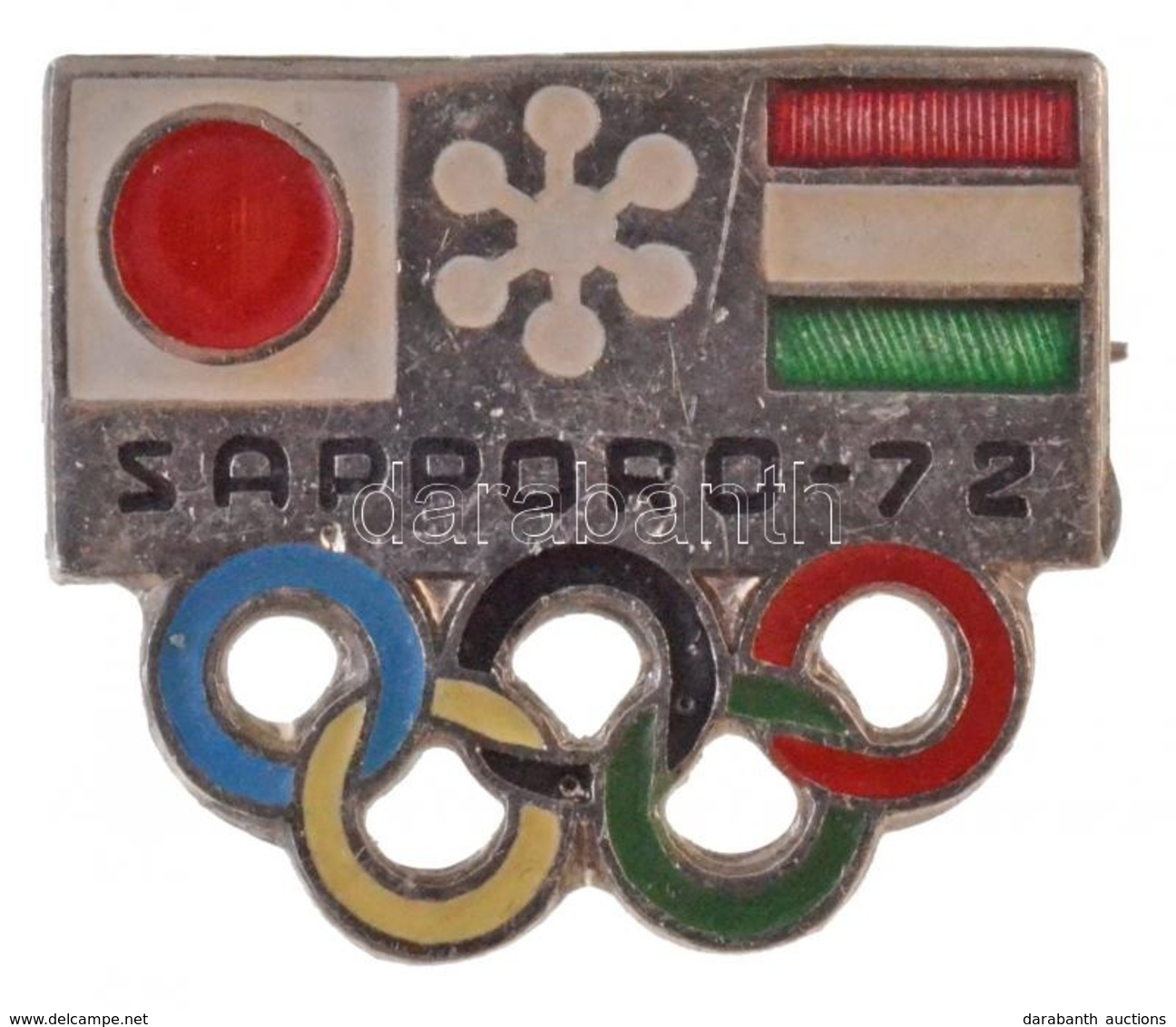 1972. 'Sapporo 72' Zománcozott Olimpiai Jelvény (15,5x18,5mm) T:2 - Non Classificati