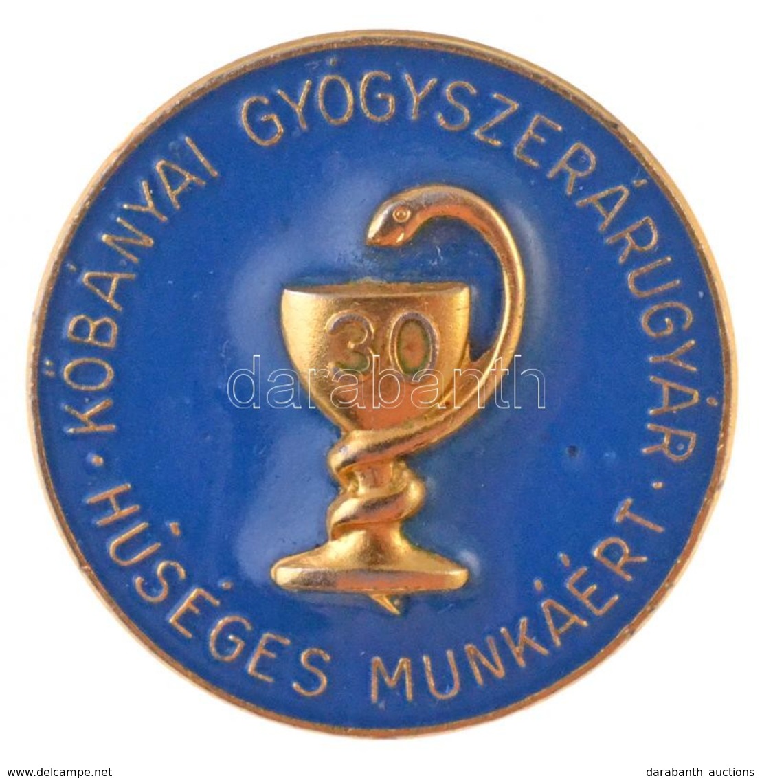 ~1980. 'Kőbányai Gyógyszerárugyár - Hűséges Munkáért' Festett Törzsgárda Jelvény (23mm) T:1- - Non Classificati