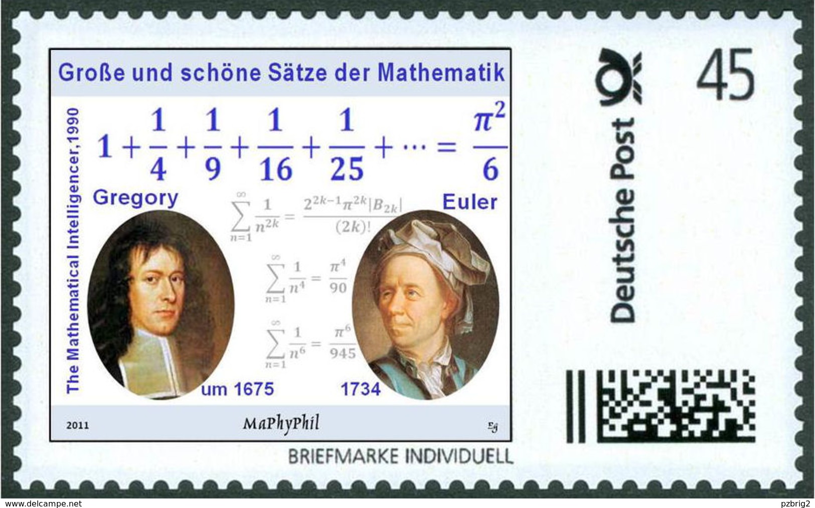 GREGORY, J. - EULER, L. - Mathematics - Mathematicians - Marke Individuell - Sonstige & Ohne Zuordnung