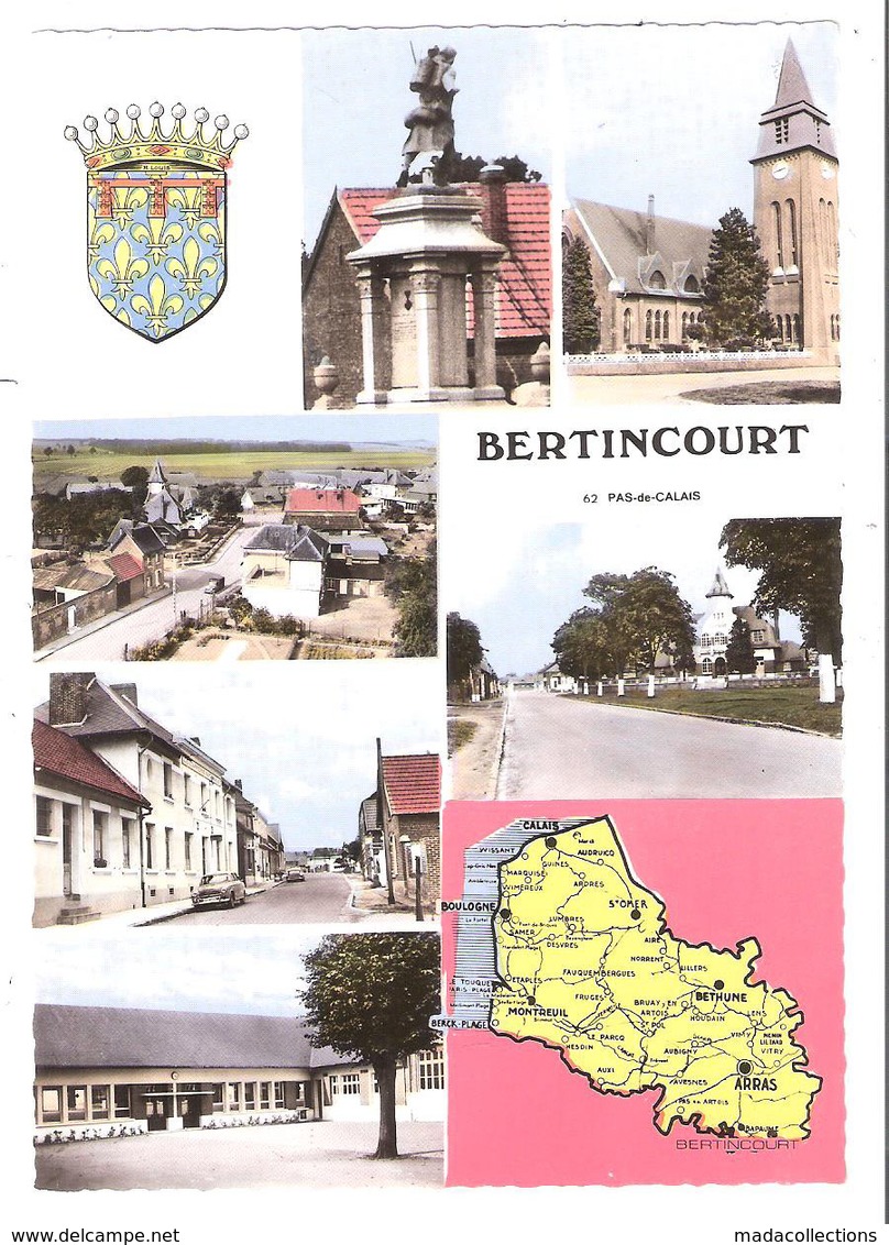 Bertincourt (62 - Pas De Calais)  Multi Vues Avec Blason - Bertincourt