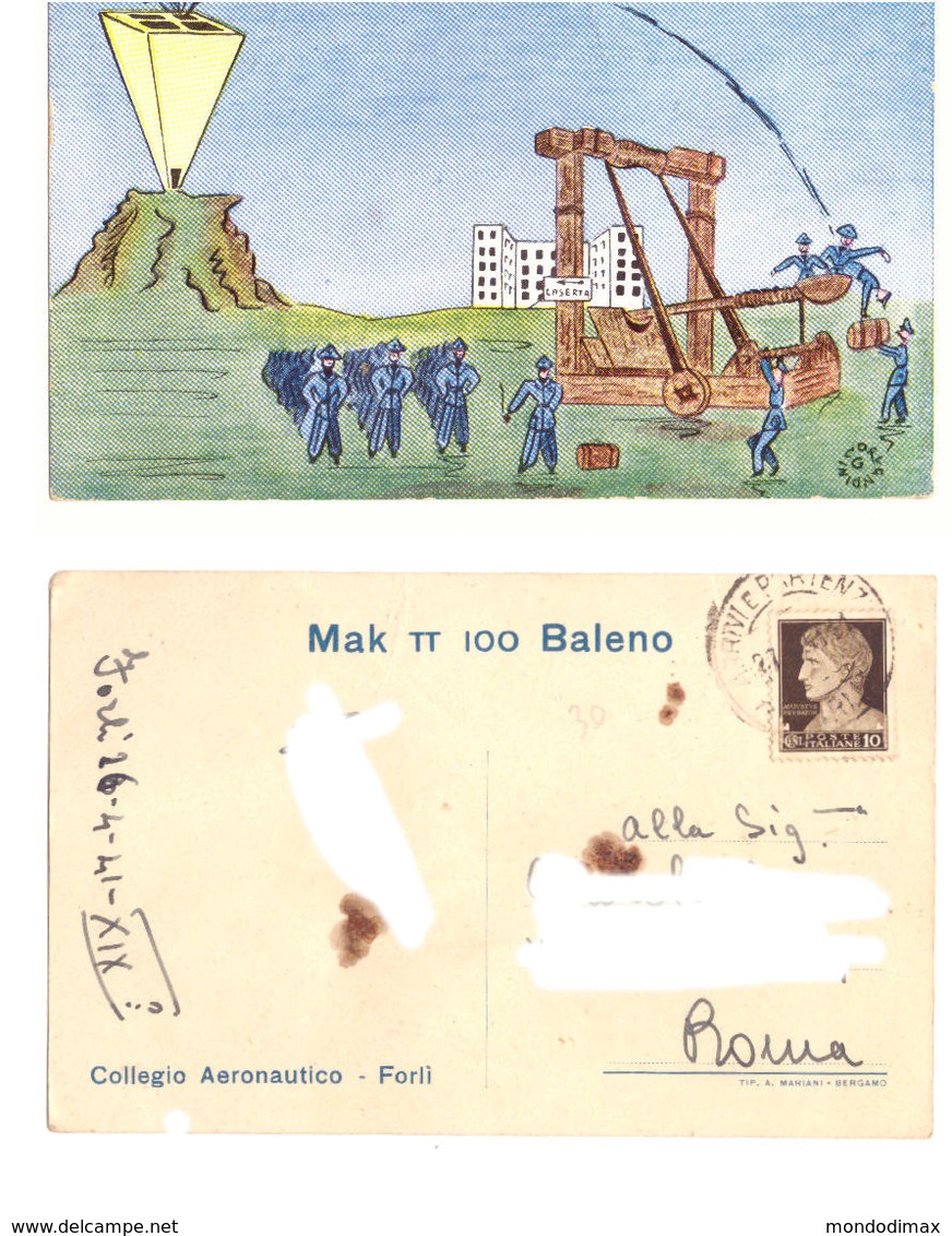 1941 COLLEGIO AERONAUTICO FORLI'  - MAK II - 100 BALENO  - R0428 - Humour