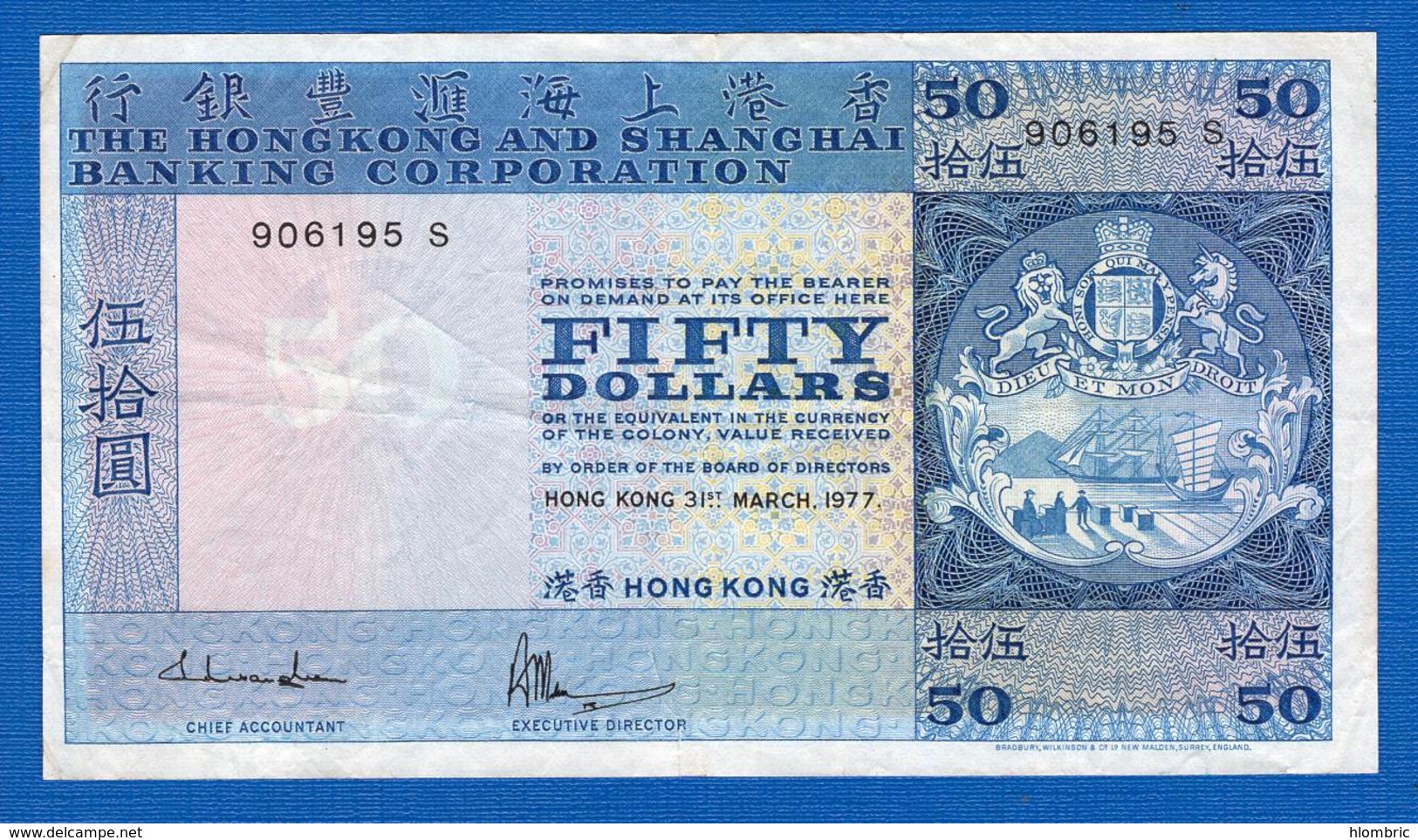 Hong Kong  50  Dollars  Du  31/3/1977 - Hongkong