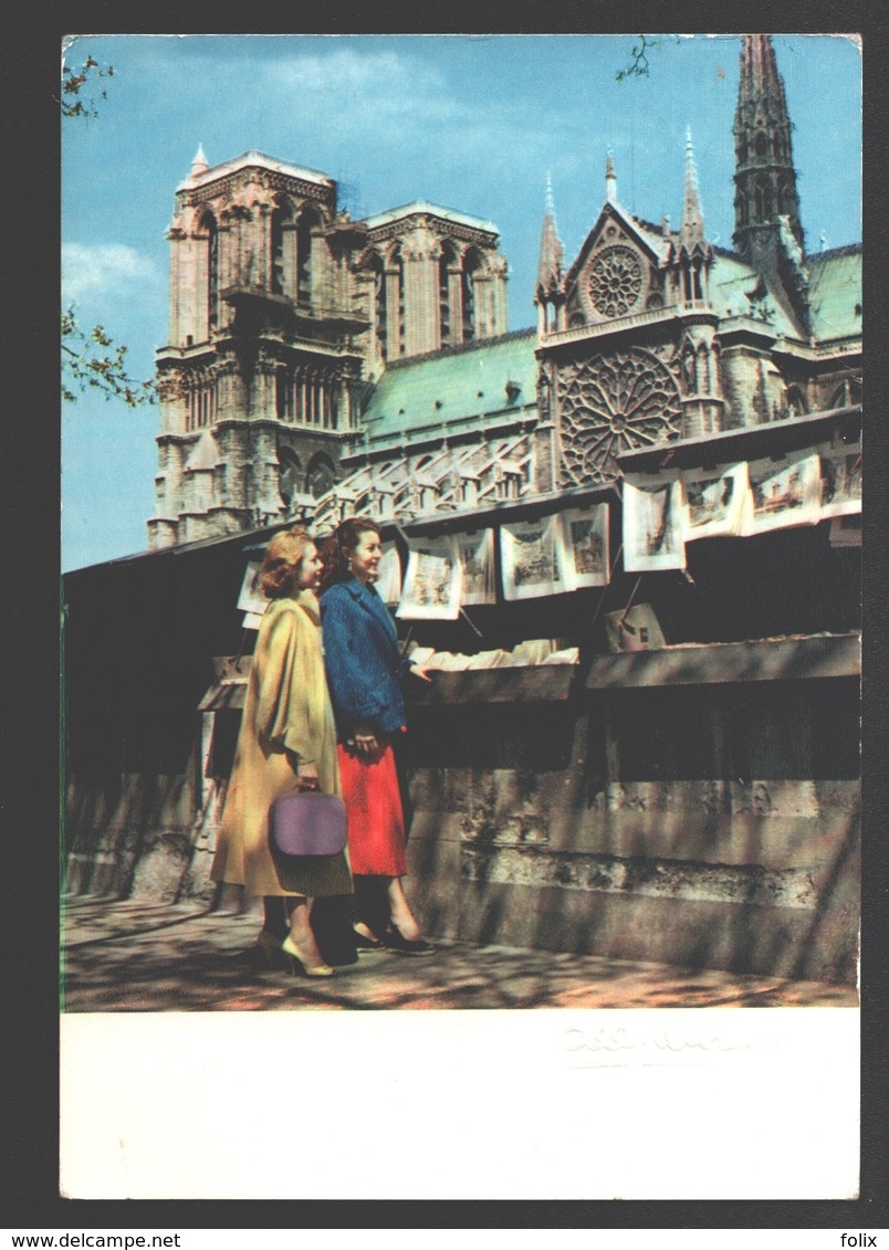 Paris - Les Bouquinistes Et Notre-Dame - 1959 - éd. Albert Monier - Glossy - Notre-Dame De Paris