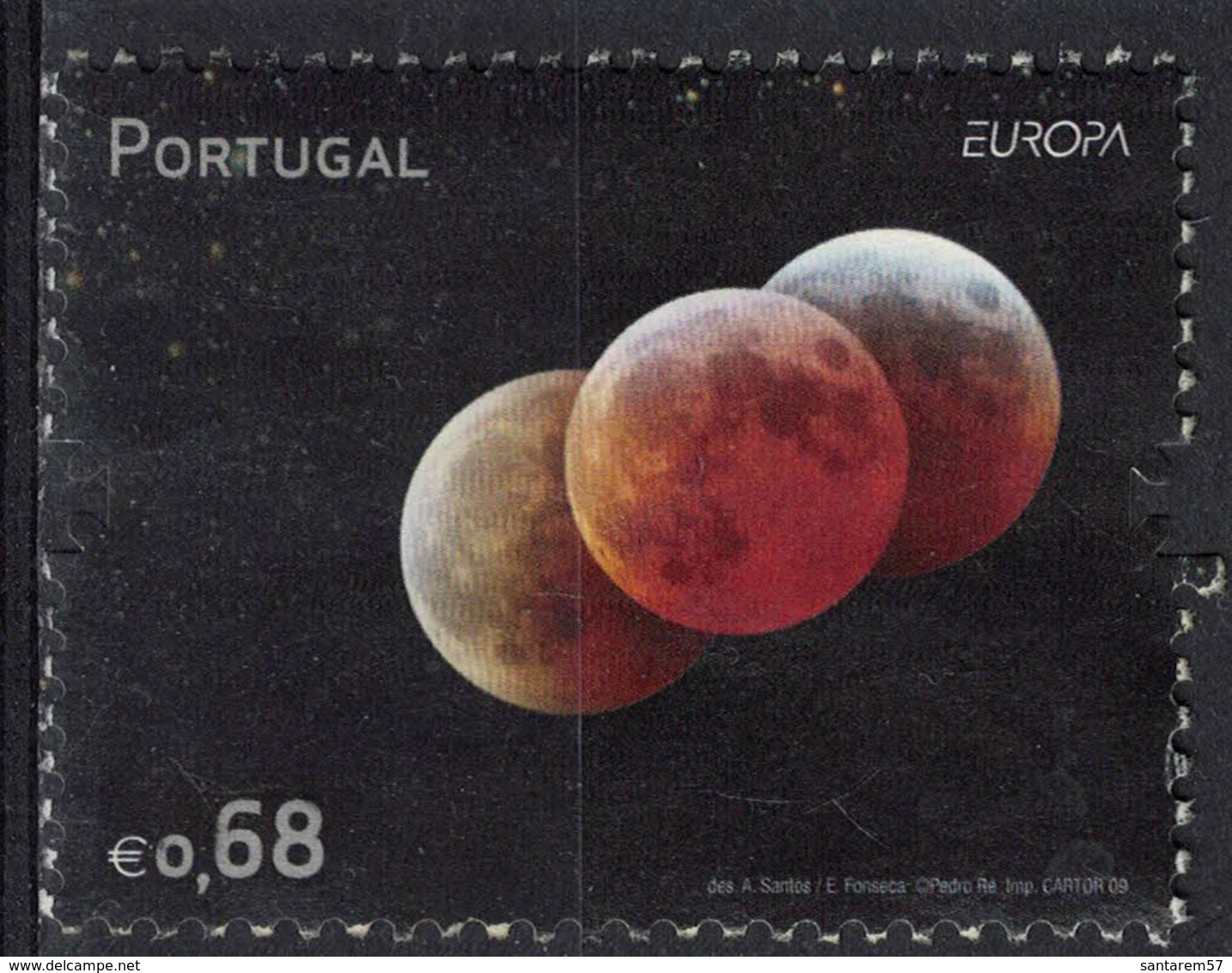 Portugal 2009 Oblitéré Used Astronomie Europa 3 Trois Planètes SU - Usati