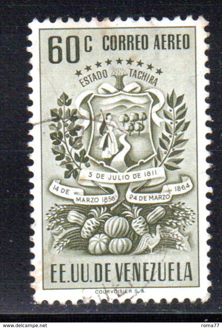 CI1089 - VENEZUELA 1951, Posta Aerea Yvert N. 347  Usato. Tachira - Venezuela