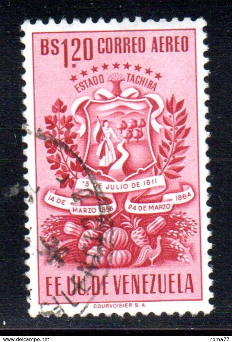 CI1094 - VENEZUELA 1951, Posta Aerea Yvert N. 348  Usato. Tachira - Venezuela