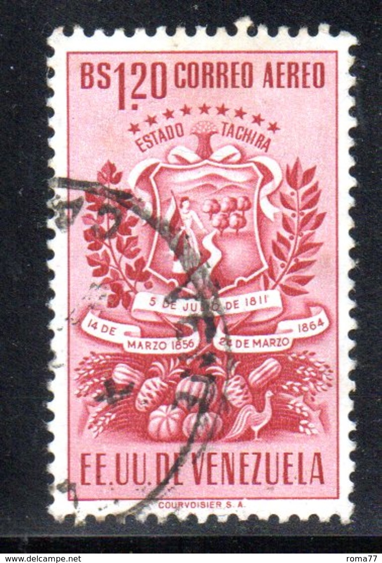 CI1102 - VENEZUELA 1951, Posta Aerea Yvert N. 348  Usato. Tachira - Venezuela