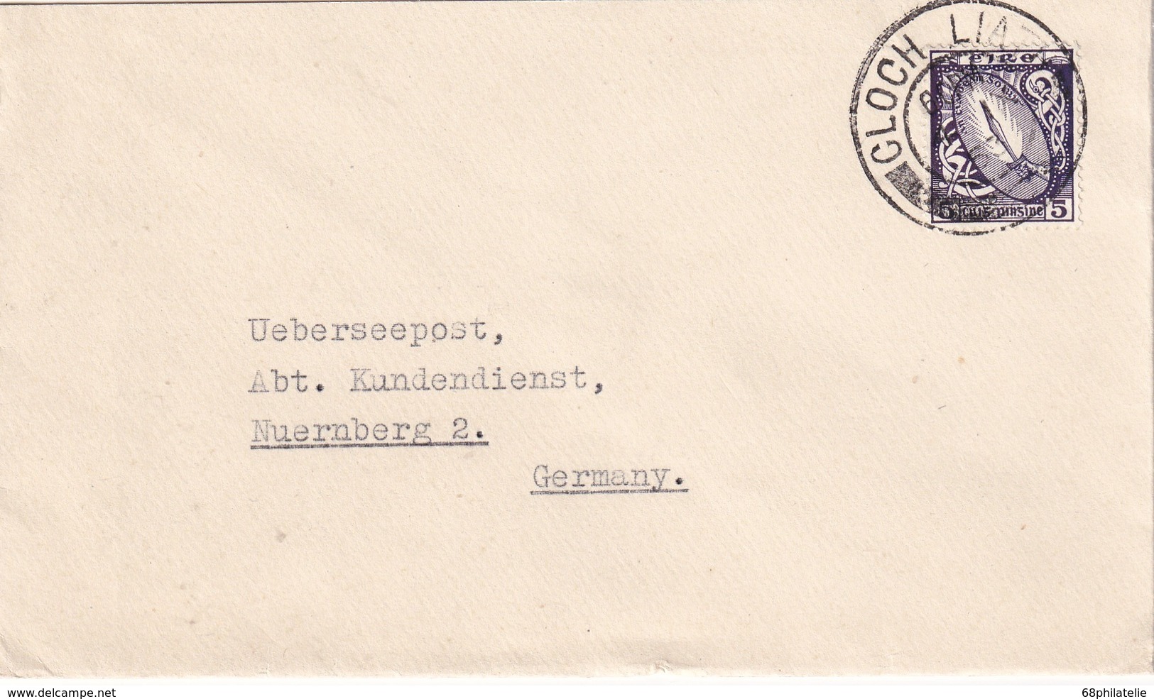EIRE 1953 LETTRE DE CLOCHAN LIATH - Cartas & Documentos
