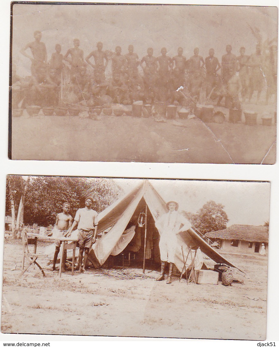 Lot De 23 Anciennes Photos Sépia Amateur / Congo Belge / Années 20 / Légendes Au Dos (voir Scans) - Afrique