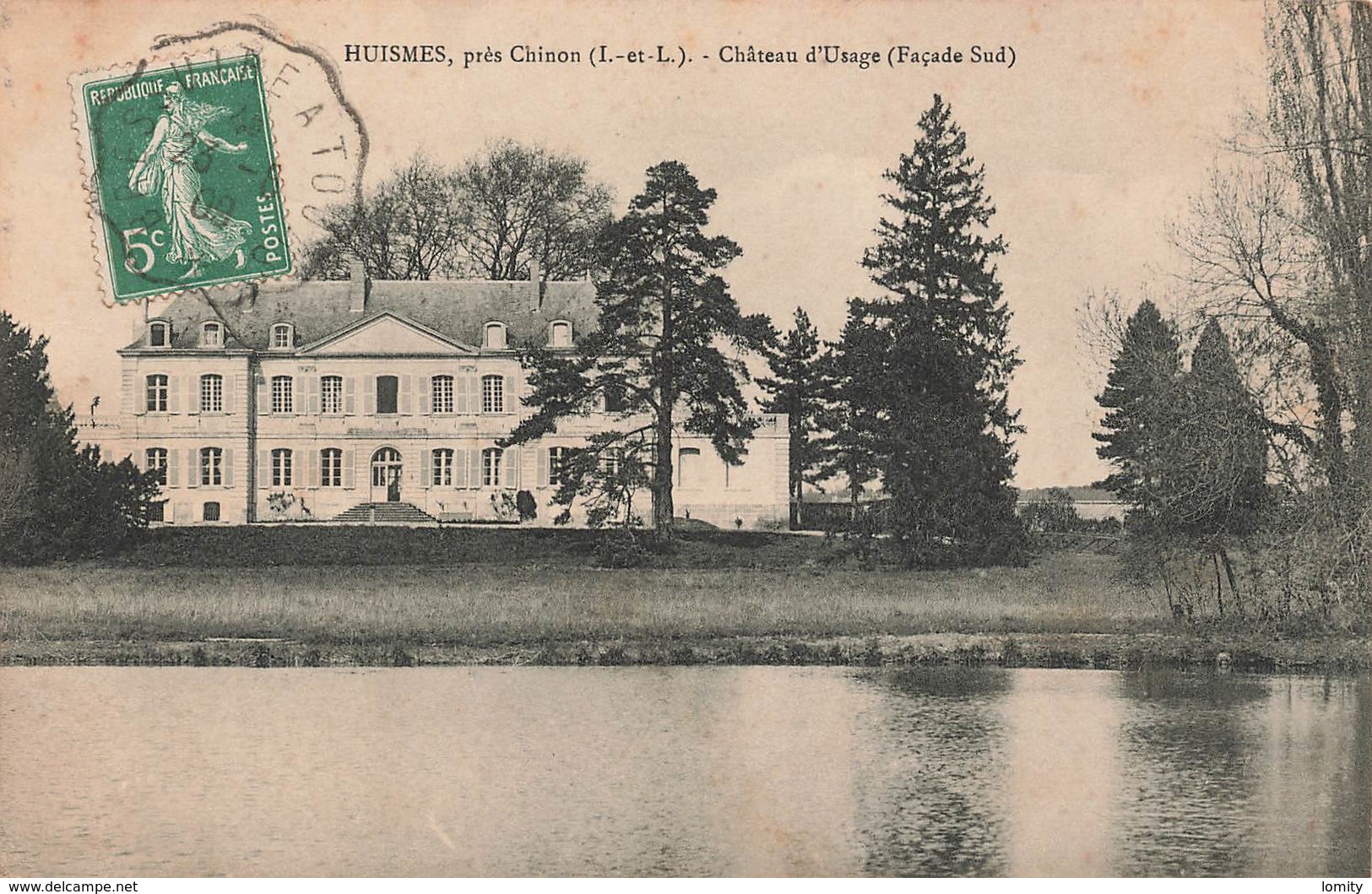 37 Huismes Près Chinon Château D' Usage Façade Sud Cachet 1909 - Autres & Non Classés