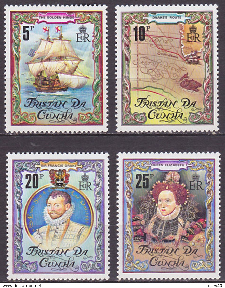 Série De 4 TP Neufs ** N° 277/280(Yvert) Tristan Da Cunha 1980 - Marine, Sir Francis Drake - Tristan Da Cunha