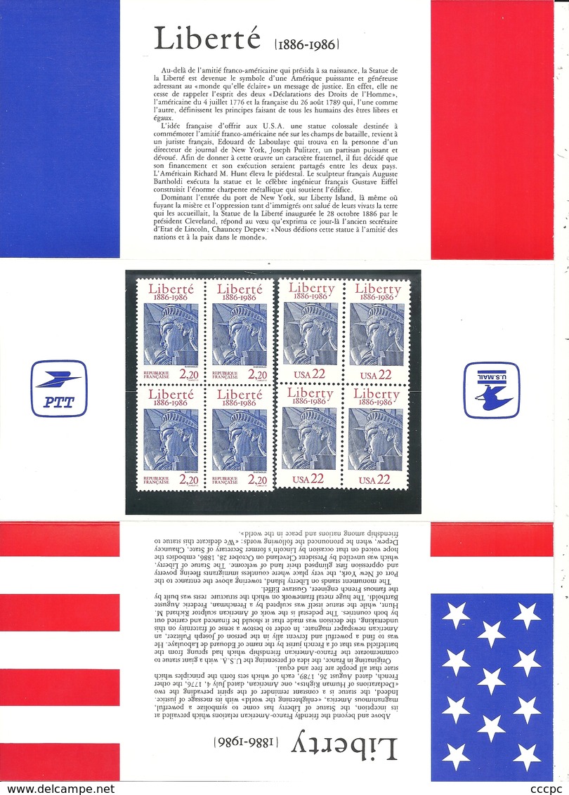 France Etats-Unis Timbres Neufs Liberty - Joint Issues