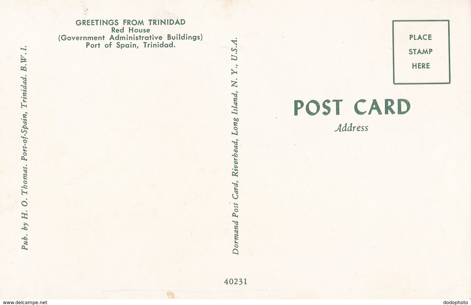 R017734 Greetings From Trinidad. Red House. Port Of Spain. Trinidad. H. O. Thomas - Monde