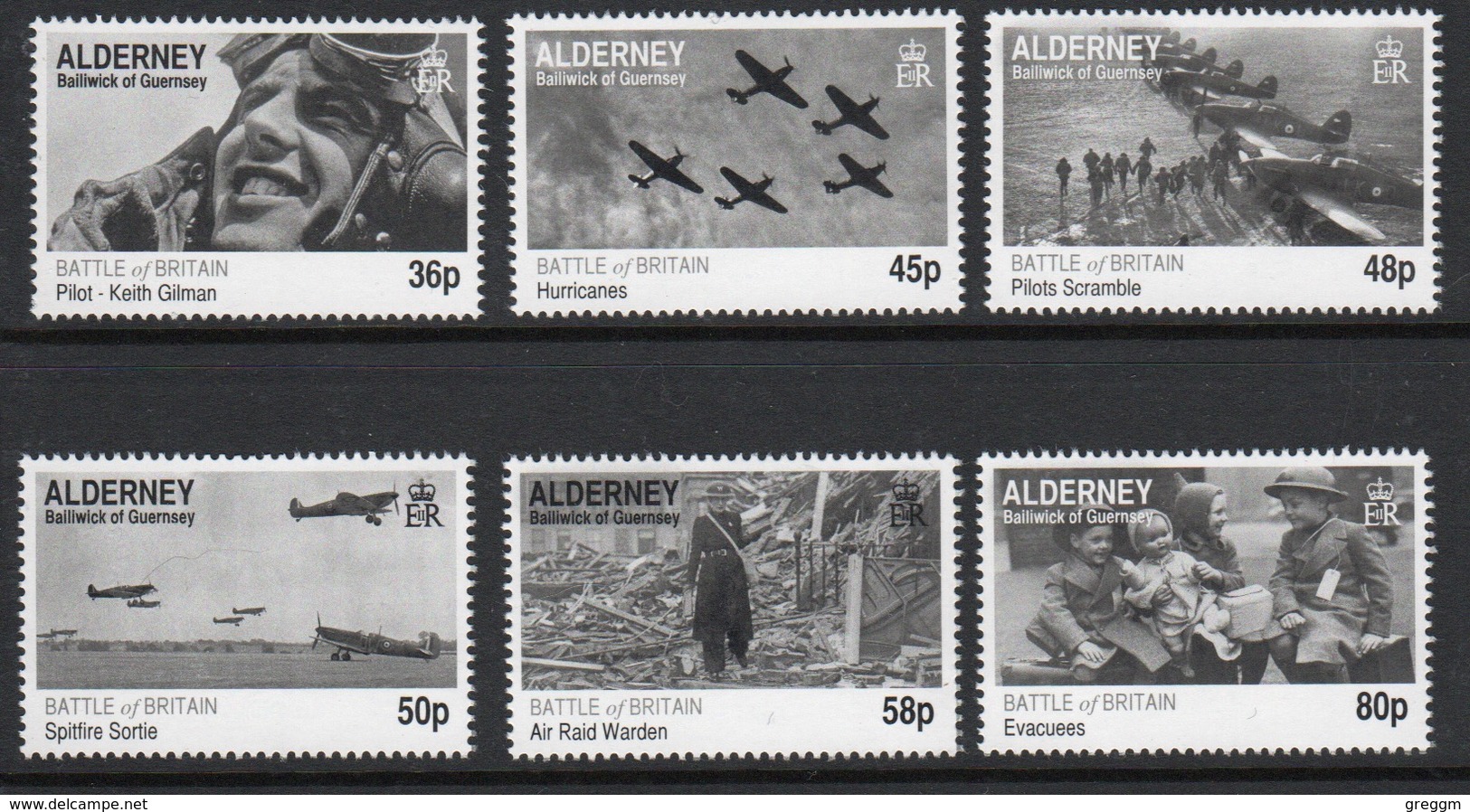 Alderney Set Of Stamps To Celebrate The 70th Anniversary Of Battle Of Britain. - Alderney