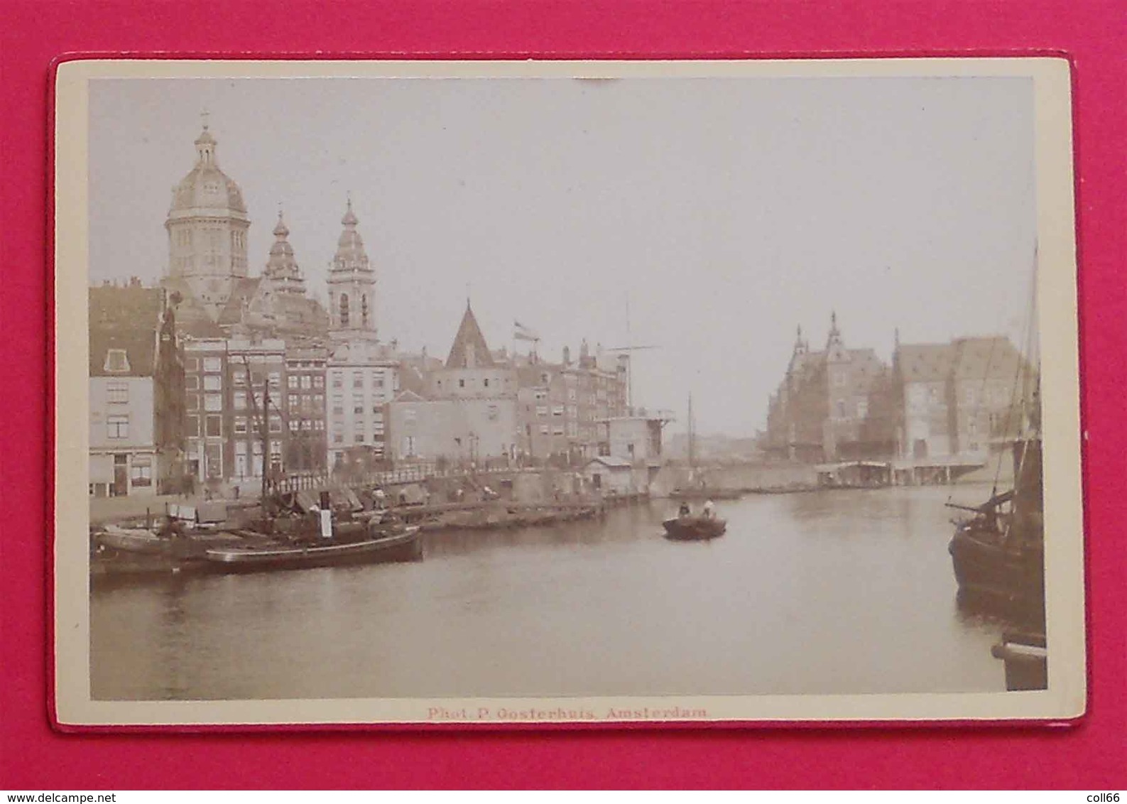 1876-1890 - 2 Photos Format Cabinet Amsterdam Nederland Pays-Bas Dos Scanné Phot P.Oosterhuis - Anciennes (Av. 1900)