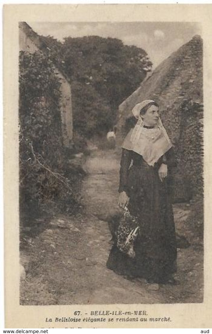 BELLE ILE EN MER, La Belliloise élégante Se Rendant Au Marché - Belle Ile En Mer