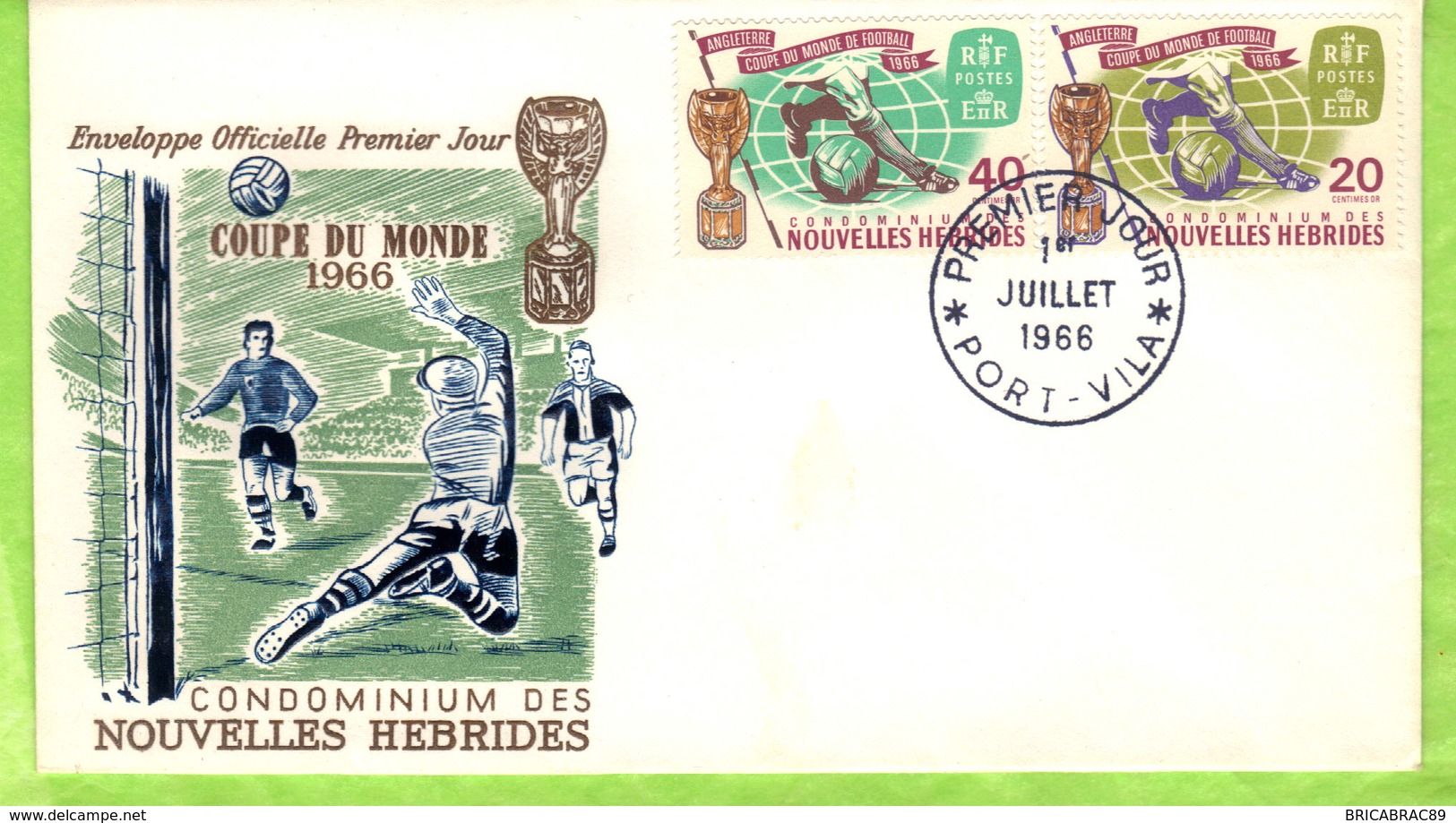 1er Jour  D'émission  - Port Vila  1er Juilet 1966  - Coupe Du Monde 1966. - FDC