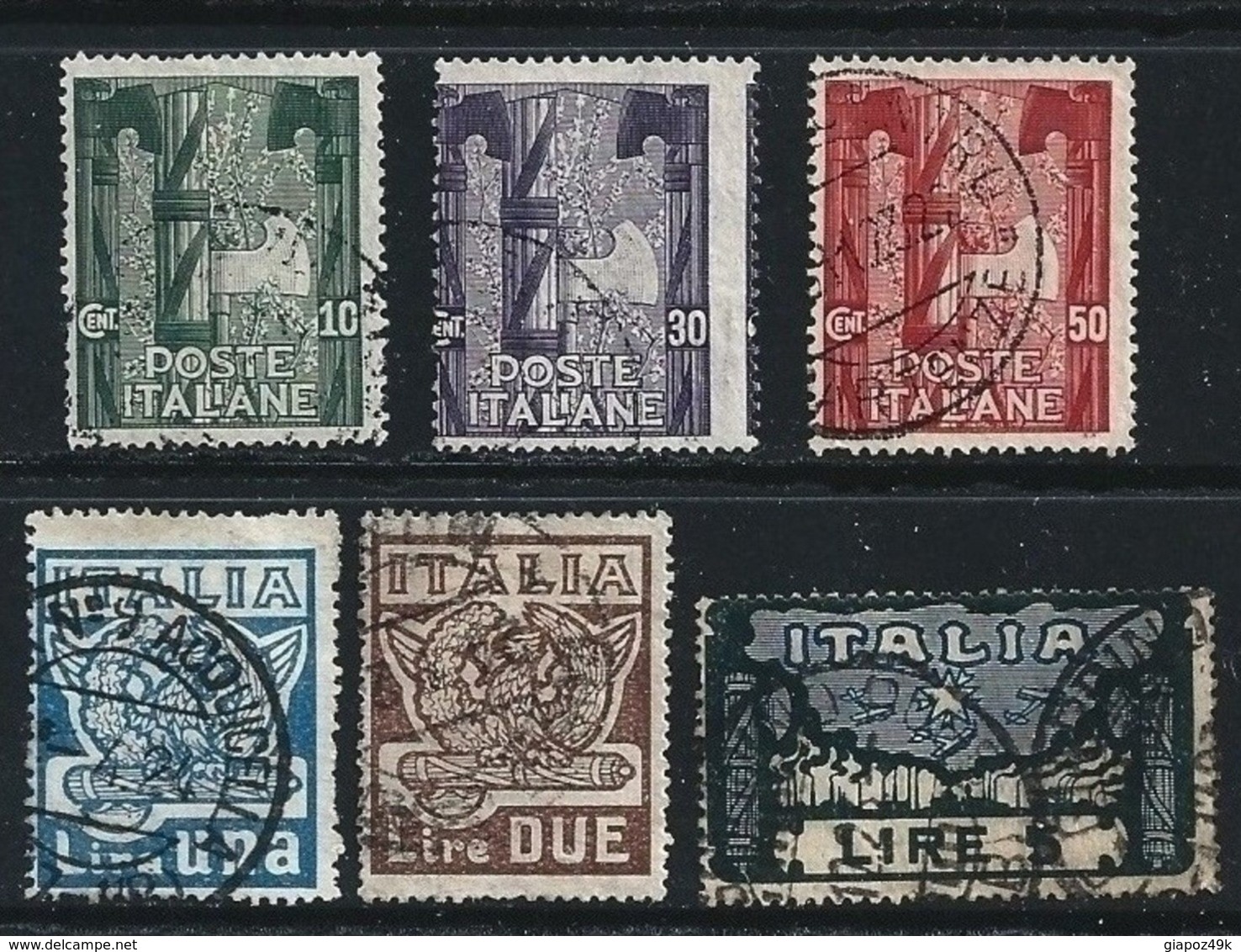 Italia Regno 1923 - Anniversario Marcia Su Roma - N.  141 / 46 Usati = Annulli NON Certificati - Cat. 180 € - L. 1620 - Usati