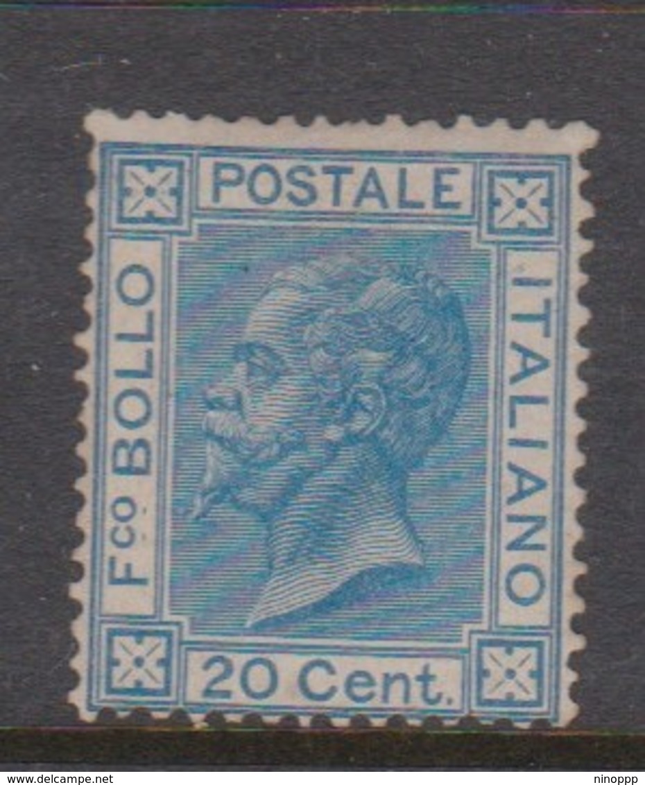 Italy S 26 1867 King Victor Emmanuel II,20c Blue, Mint Hinged - Mint/hinged