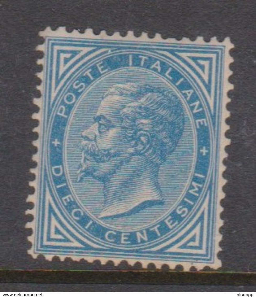 Italy S 27 1877 King Victor Emmanuel II,10c Blue, Mint Hinged - Mint/hinged