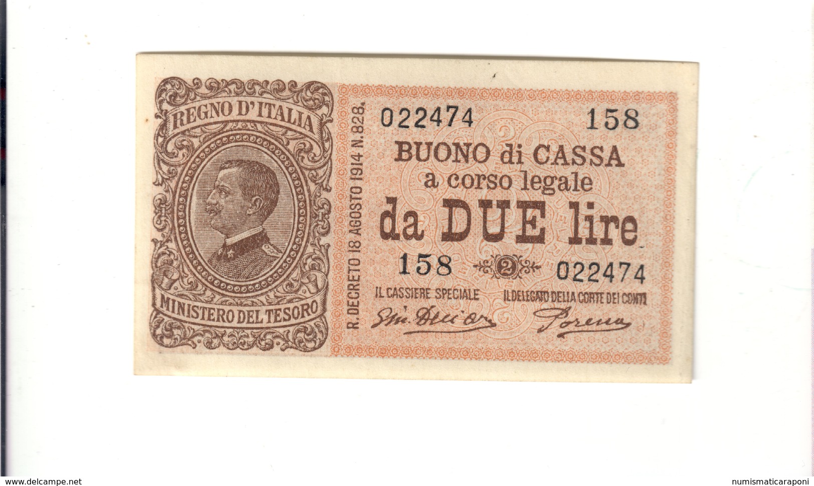 Vittorio Emanuele III° 2 Lire 16 11 1922 Sup/fds N.c.  LOTTO 1527 - Italia – 1 Lira