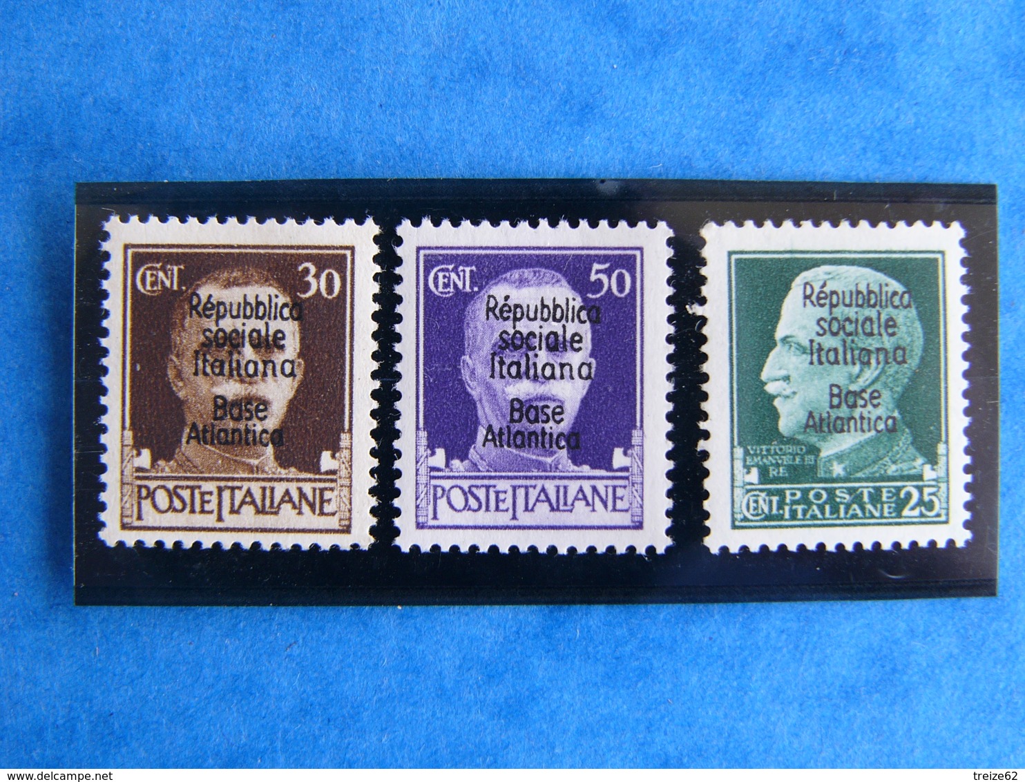 Lot 3 Timbres Neuf 1944 - 3ème Série - Répubblica Sociale Italiana Base Atlantica Bordeaux - Guerre (timbres De)