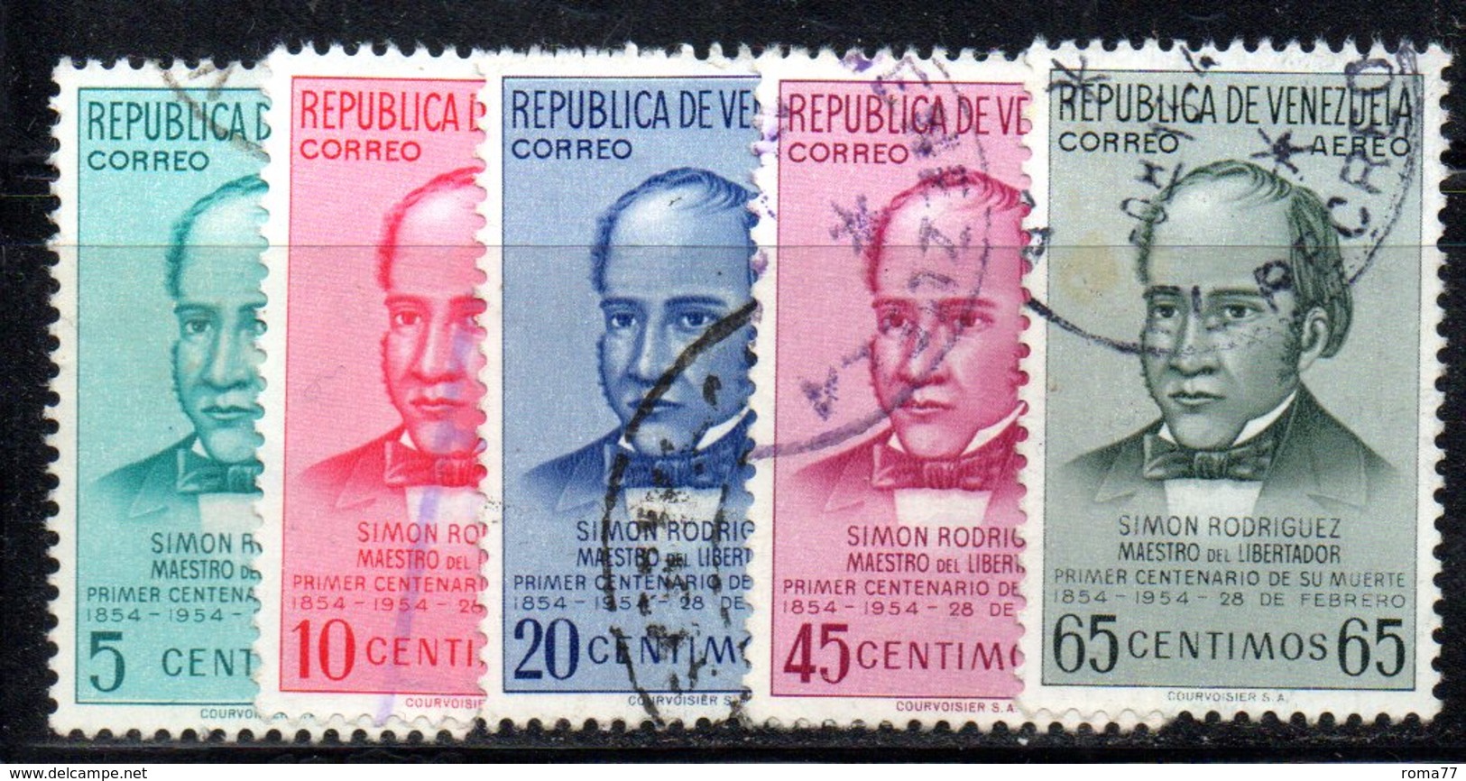 CI1197a - VENEZUELA 1954, Posta Aerea Serie Yvert N. 561/565  Usata. Rodriguez - Venezuela