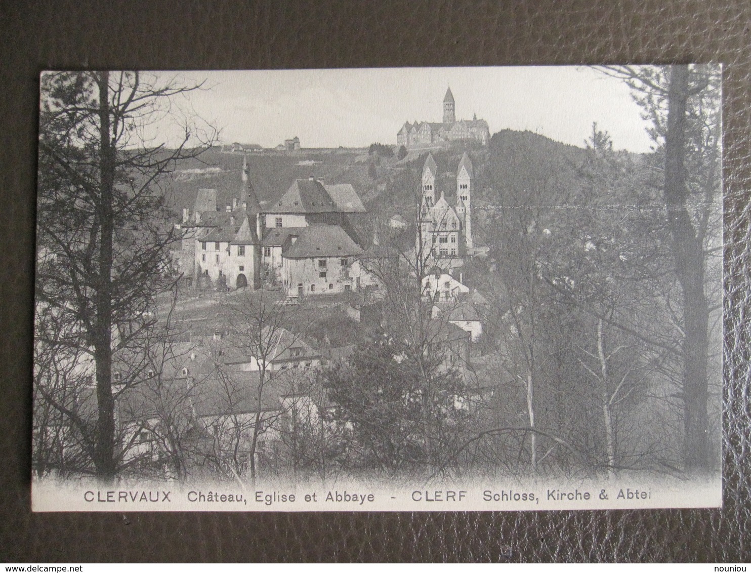 Cpa Luxembourg - Clervaux - Clerf - Chateau Abbaye église - Manufacture De Cartes P. Houstraas - Rue Des Augustin 560 - Clervaux