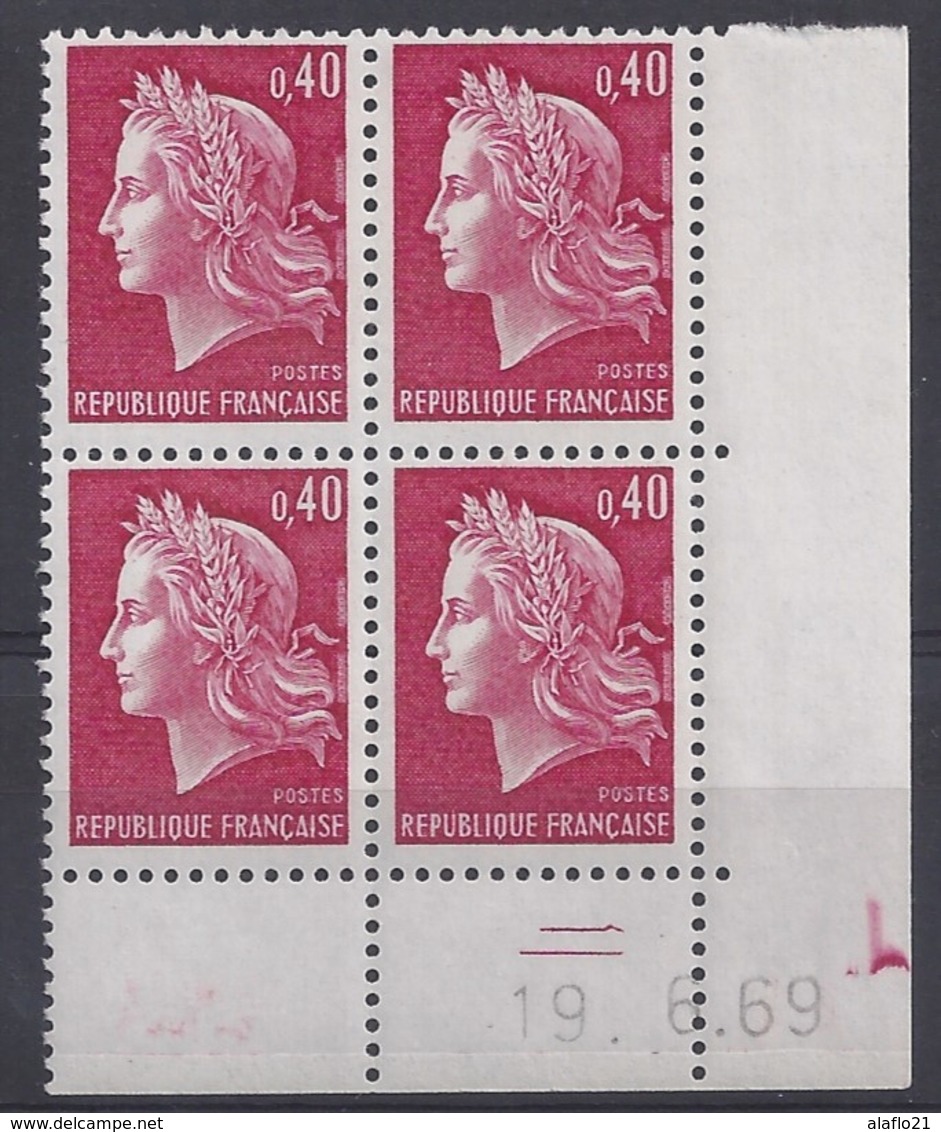 MARIANNE CHEFFER N° 1536B - Bloc De 4 COIN DATE - NEUF SANS CHARNIERE - 19/6/69 - 1960-1969