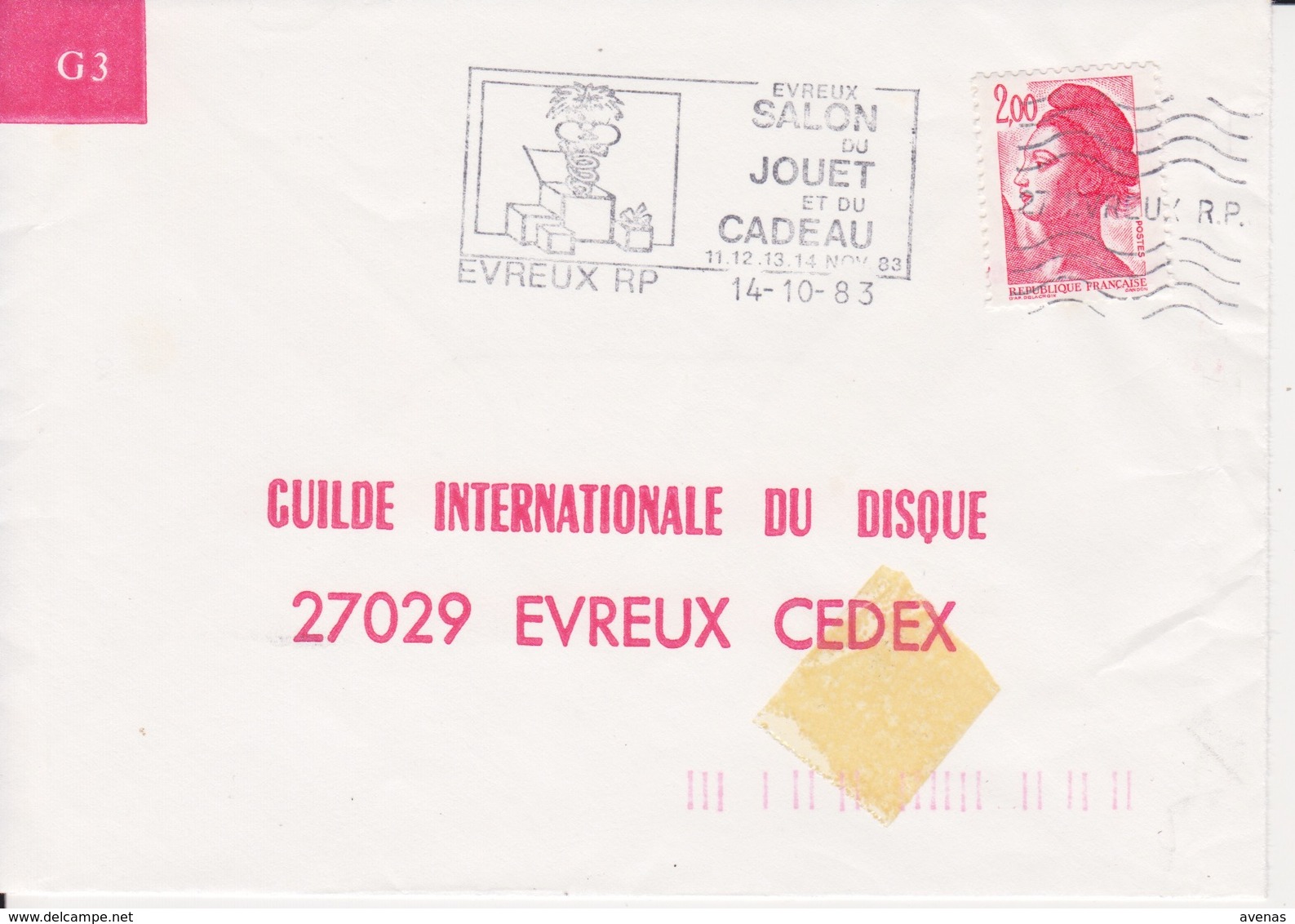 Lettre 1983 Annulation à L'arrivée SECAP 27 EVREUX RP Bloc Dit De Montargis Sur Liberté 2,00 Rouge - 1961-....