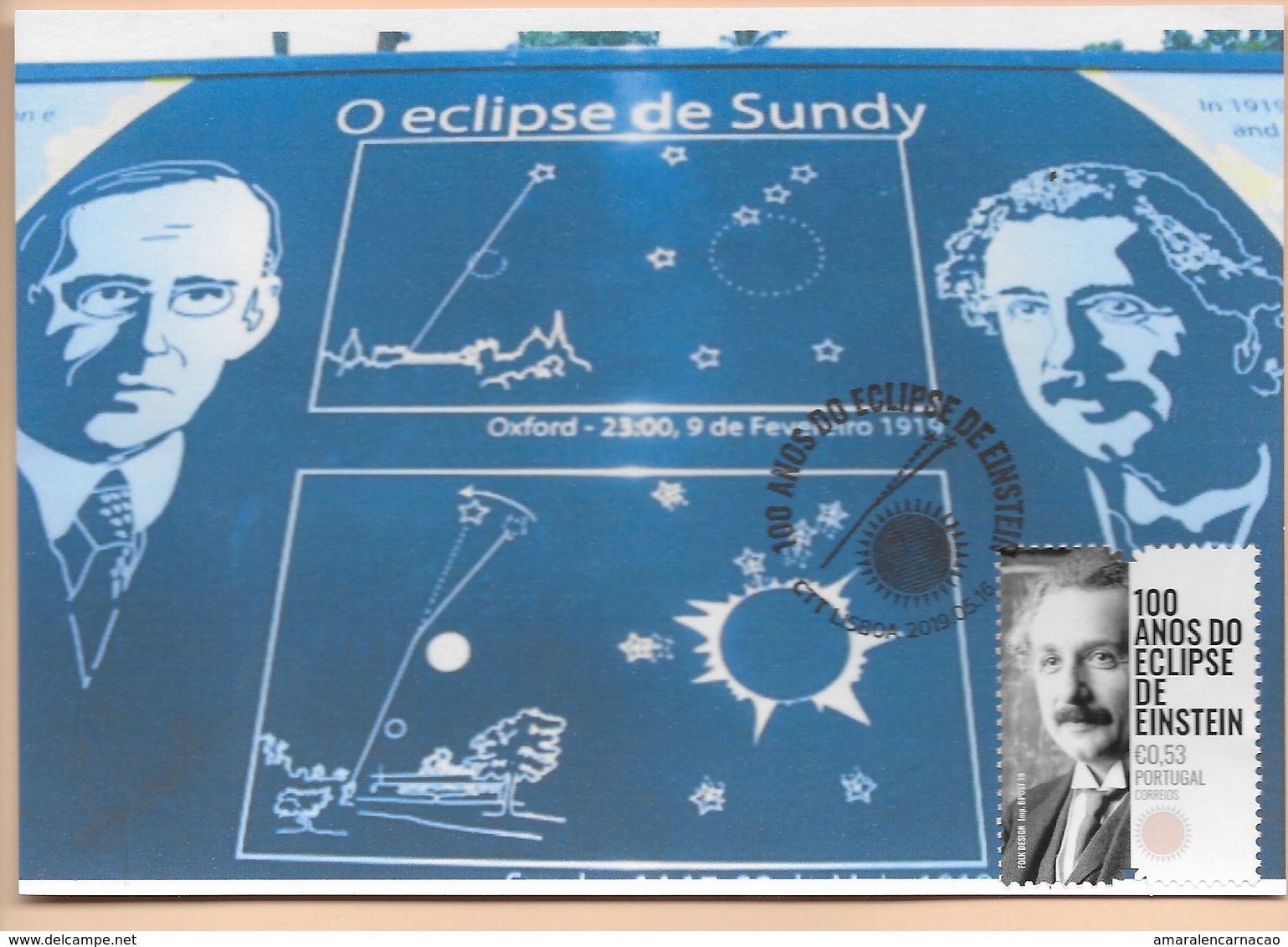 CARTE MAXIMUM - MAXIMUM KARTE -TARJETA MAXIMA - MAXIMUM CARD - PORTUGAL - 100 ANS D'ECLIPSE  DE EINSTEIN - Albert Einstein