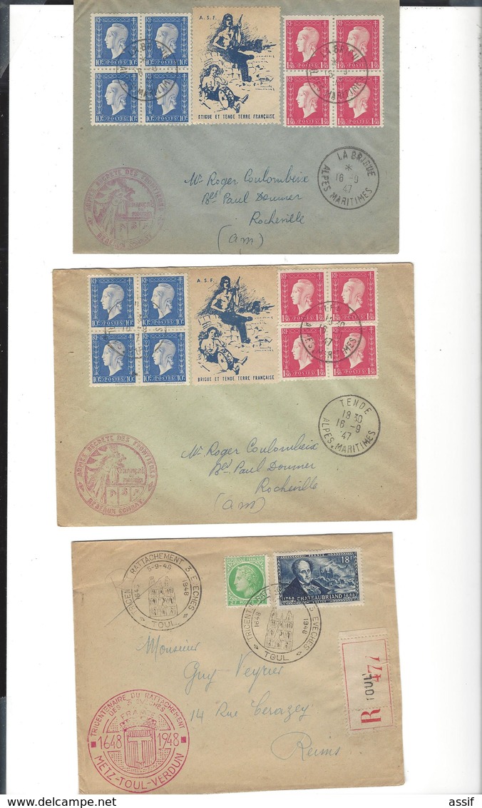 LOT D'ENVELOPPES  Diverses Célébrations  1947 - 1948 - ....-1949