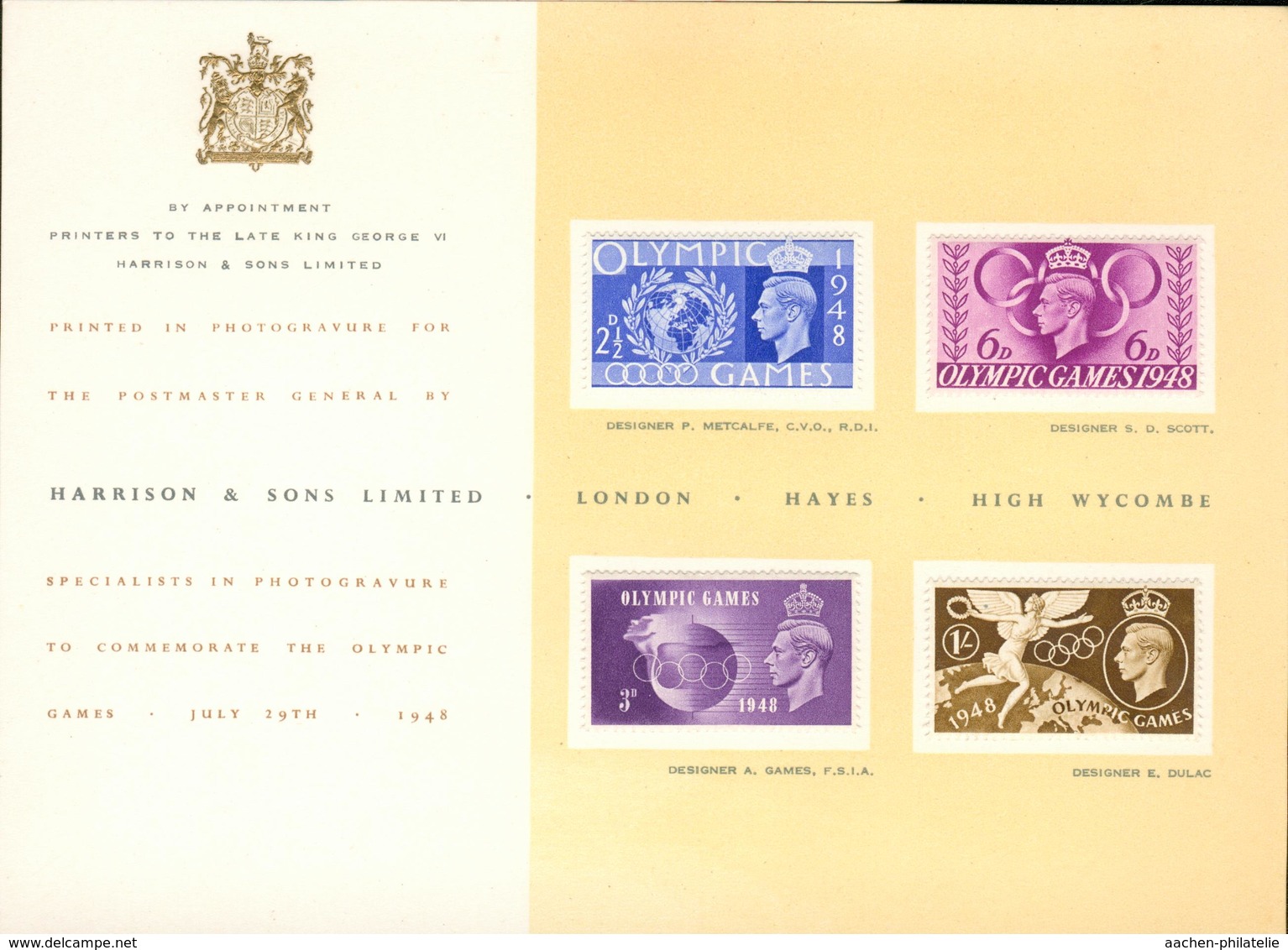 GB UK Michel Nr. 237-240 On Presentation Card 1948 Hm09-2 - Presentation Packs