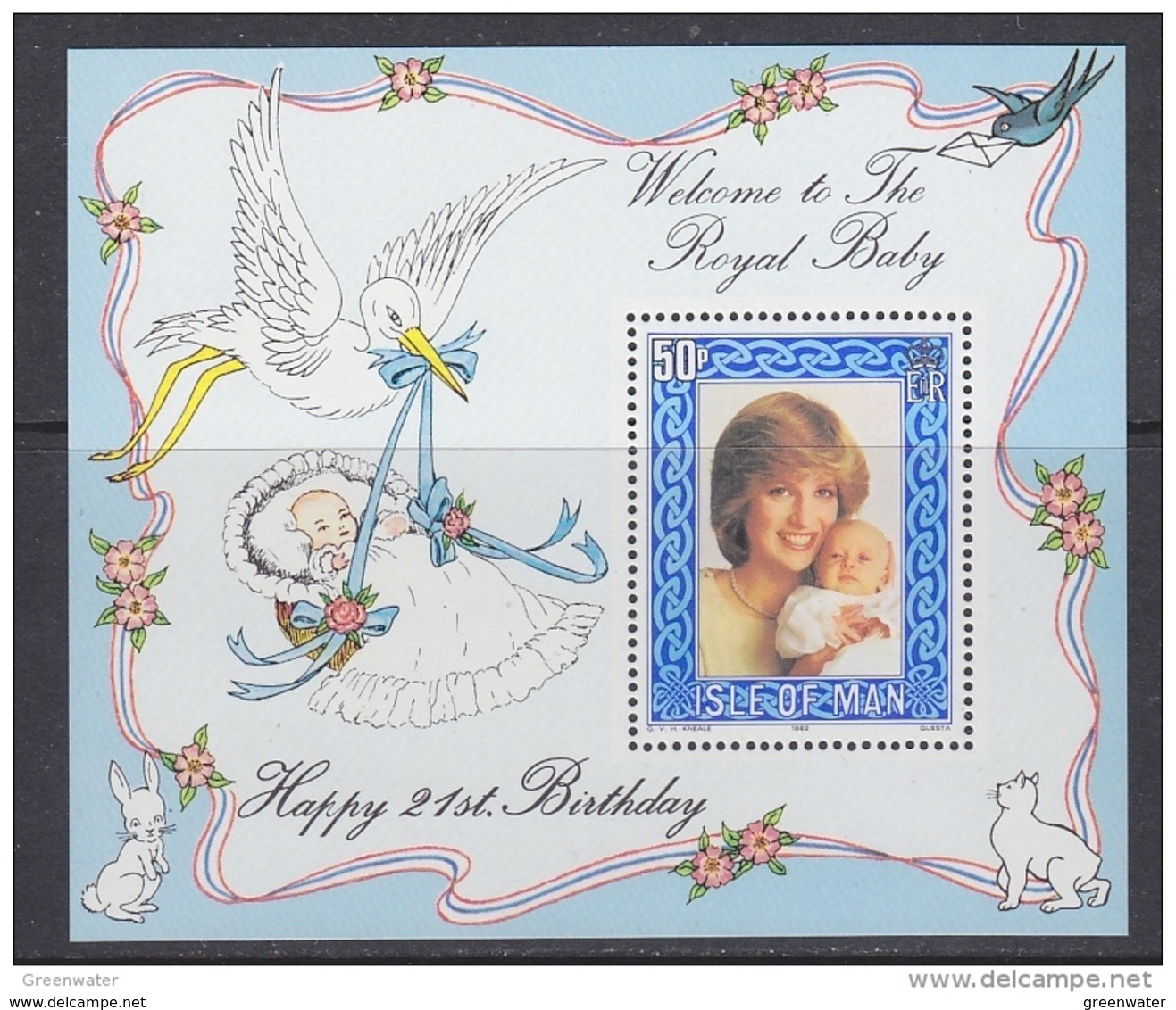 Isle Of Man 1982 Royal Baby / Lady Di M/s ** Mnh (42909) - Man (Eiland)