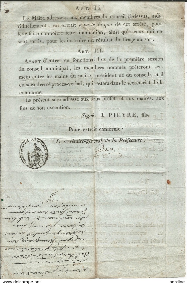 LOT Et GARONNE - TEMPLE-PORT Ste MARIE - PV De Nomination - 1803 - RRR - Historical Documents