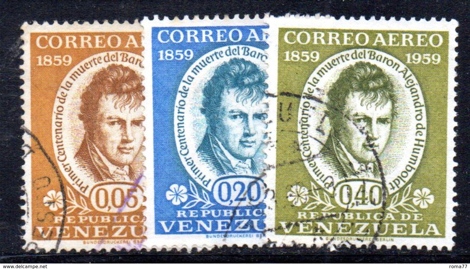 CI1220 - VENEZUELA 1960, Posta Aerea Serie Yvert N. 683/685  Usata.  Humboldt - Venezuela