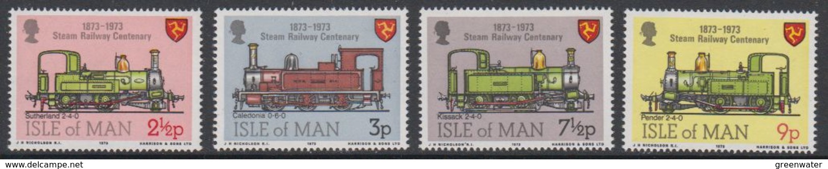 Isle Of Man 1973 Steam Railway Centenary 4v ** Mnh (42913) - Man (Eiland)